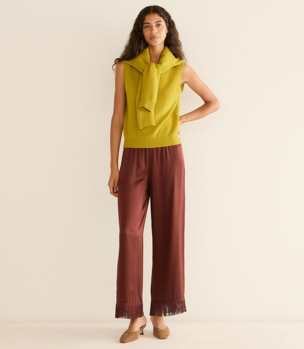 DAMIA CASHMERE VEST -- ANTIQUE MOSS