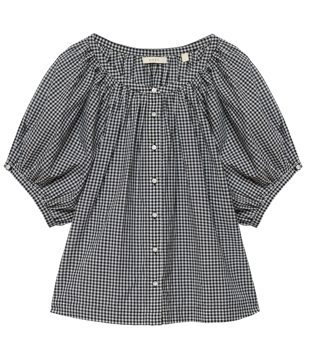 JUNE TOP -- NOIR LA MADDALENA GINGHAM